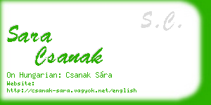 sara csanak business card